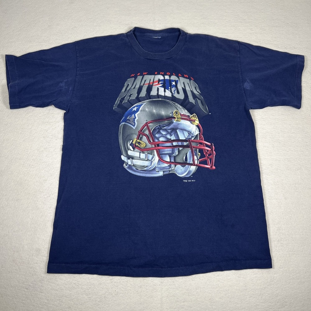 Vintage New England Patriots Shirt Mens XL Blue NFL Football Tee T-Shirt 90s